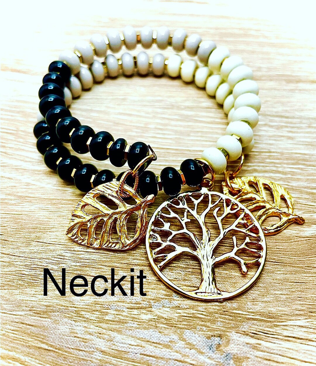 Tree of Life and Leaves - Charm Beaded Bracelet - Etsy