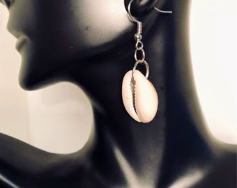 African Inspired Cowry Shell Earrings