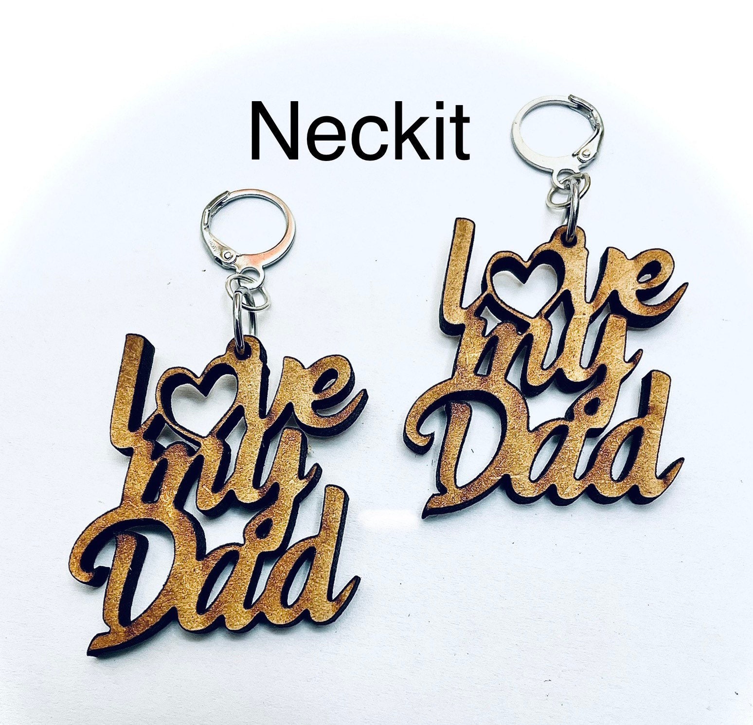 Love My Dad Earrings Etsy