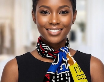 Bufanda con estampado africano colorido