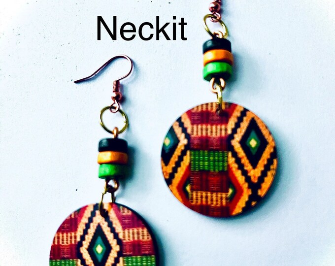 Sublimated African Kente Print Dangle Earrings Etsy