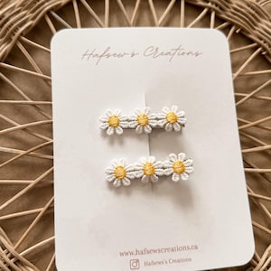 Daisy alligator non slip hair clips set of two