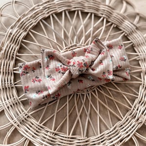 Big bow neutral floral stretchy soft stretchy headband