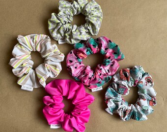 Soft swim material hair scrunchie tie