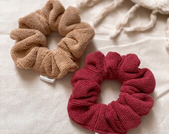 Soft plushy microfibre towel hair scrunchie