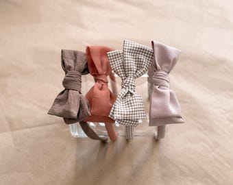 Neutral child baby toddler soft big bow hard hair headband