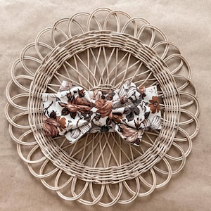 Big bow neutral floral stretchy soft stretchy headband