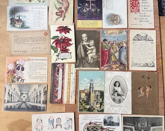 Lot 20 Antique Postcards Christian/Catholic Theme, Vintage Religious Ephemera