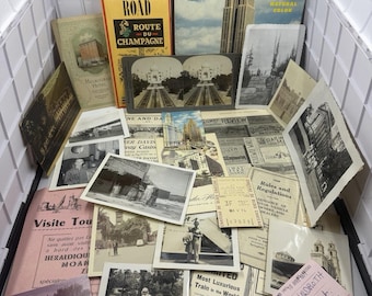 Travel Ephemera Bundle: Real Paper Ephemera Pack Including Vintage Photos Maps Ads Postcards for Junk Journals, Collage
