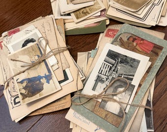 Real Early 1900s Ephemera Bundle – 14 Items Handpicked for Collage, Junk Journal, Scrapbooking Paper