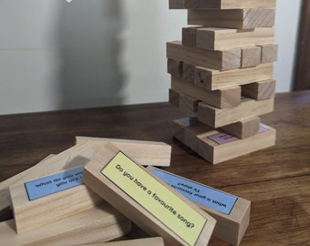 Tumbling Tower Questions Game | Therapy Icebreaker, Counseling Activity (Digital Download)