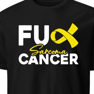Sarcoma Awareness T-Shirt: Yellow Ribbon Cancer Fighter Tee