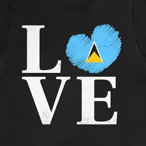 Saint Lucia Flag T-Shirt: Love Lucian Pride Gift