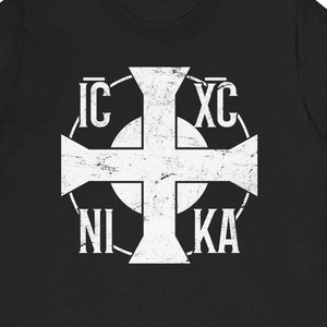 Orthodox Cross T-Shirt: Christian Christogram Faith Tee