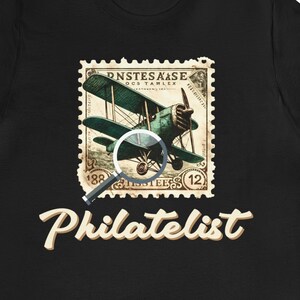 Philatelist T-Shirt: Vintage Airplane Stamp Collector Gift