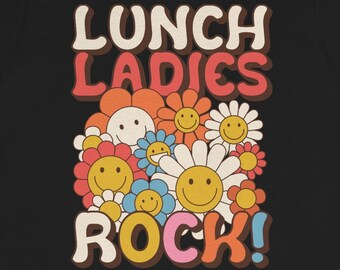Lunch Lady T-Shirt: Retro Floral Cafeteria Crew Tee
