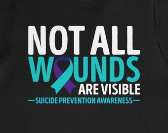 Camiseta de conscientização sobre suicídio / Presente de prevenção ao suicídio para ele e ela / Camiseta de apoio ao suicídio / Camiseta de conscientização sobre depressão / Camiseta de saúde mental