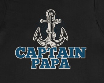 Captain Papa Shirt Boating Grandpa Gift Sailing Nautical Sea Tee Ocean Family Pride Tshirt