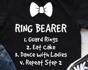 Ring Bearer Shirt: Lustiges Hochzeits-T-Shirt - Guard Rings, Eat Cake