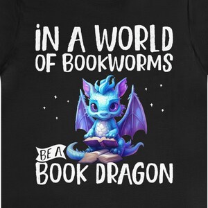 Cute Book Dragon Shirt / Funny Book Lover Gift For Him & Her / Reader T-Shirt / Bookworms TShirt / Book Dragon Tee / Librarian Present