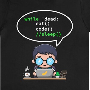 Coding T-Shirt: Eat Sleep Code Wiederholung - Programmierer Geschenk
