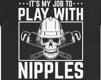Funny Plumber T-Shirt: Pipefitter Gift with Skull & Wrenches