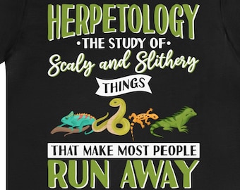 Herpetologie shirt reptiel minnaar cadeau herper wetenschapper tee veldstudie tshirt schalen glibberige kleding
