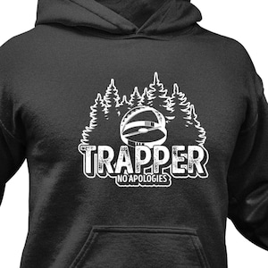 Sweat a capuche trappeur. Sweat shirt de piegeage. Pull de piegeage. Pull trappeur. Pull trappeur. Vetements de trappeur. Sweat a capuche de piegeage. Piegeage OH569 Etsy France