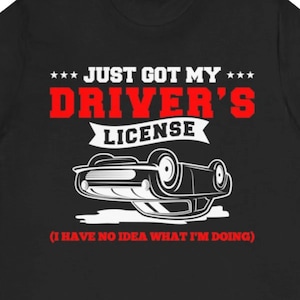 Grappig nieuw chauffeursshirt / beginnend chauffeur cadeau voor hem en haar / T-shirt rijbewijs / T-shirt rijexamen / nieuw rijbewijs T-shirts