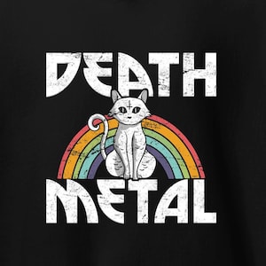 Funny Death Metal Hoodie / Heavy Metal Music Sweatshirt / Metalheads Gothic Gift / Black Metal Fans Pullover / Thrash Metal Band Sweater