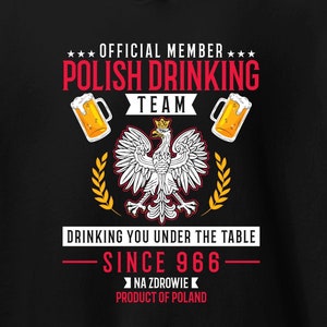 Poland Eagle Hoodie: Polish Pride Drinking Team Pullover