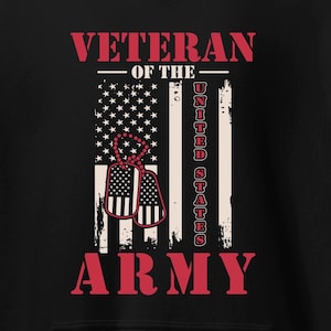 Army veteran Hoodie: Vaterländischer Pullover mit der amerikanischen Flagge