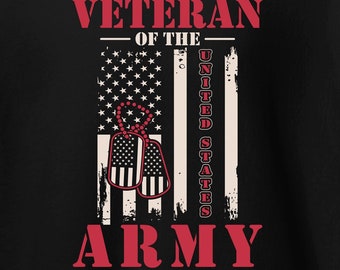 Army Veteran Hoodie Patriotic American Flag Gift Military Service Sweatshirt Honor Pride Apparel