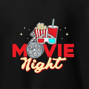 Movie Night Hoodie: Funny Cinephile Popcorn Cinema Apparel