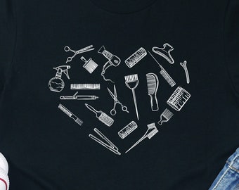 Hairdresser Heart T-Shirt: Hairstylist Barber Gift