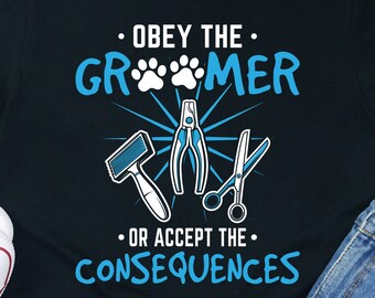 Obey Dog Groomer Graphic Tee: Unisex Cotton Shirt