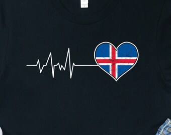 Shirt met hartslag van IJslandse vlag: Icelandic Pride-shirt