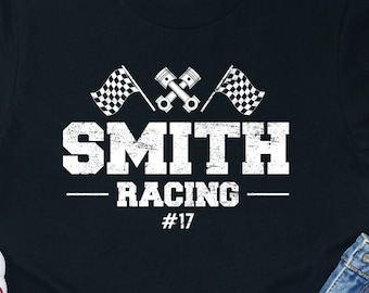 Personalisiertes Racing Team Shirt: Benutzerdefinierte Bekleidung für den Familien-Renntag