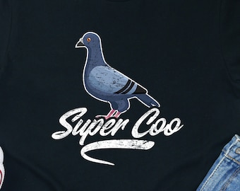 Funny Pigeon T-Shirt: Super Coo Pigeon Lover Gift