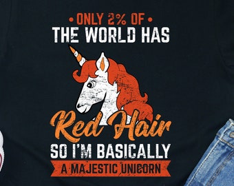 Shirt roodharige eenhoorn: majestueus gemberhaarcadeau