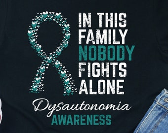 Camiseta de guerrero de concientización sobre la disautonomía, camiseta de lazo de regalo de apoyo familiar, camiseta de superviviente, fuerza comunitaria