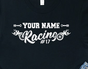 Personalisiertes Racing T-Shirt: Name, Familie Racing Geschenk