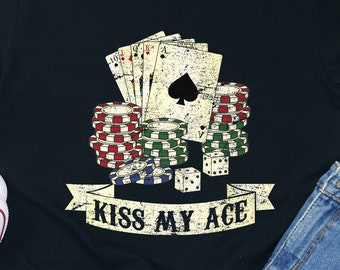 Camiseta de noche de póker, camiseta de jugador de cartas Texas Hold'em, camiseta de casino, regalo para jugador de mesa