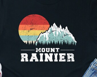 Retro Mount Rainier Graphic Tee: Washington State Gift