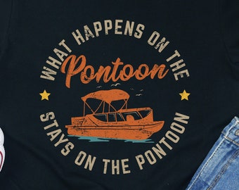 Maglietta divertente con pontone: maglietta Boating Party Life
