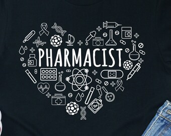 Pharmacist Heart Graphic Tee - Pharmacy Graduation Gift