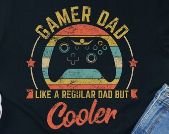 Gamer Dad Shirt Gaming Father Console Controller Humor Tee Gift Tshirt Player Family Fun
