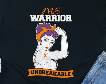 MS Awareness-T-shirt: Warrior Unbreakable T-shirt