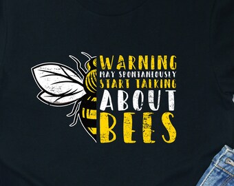 Grappig bijenteeltshirt: waarschuwing voor bijen, cadeau imker