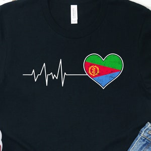 Eritrea Flag Heartbeat Shirt: Eritrean Pride Tee